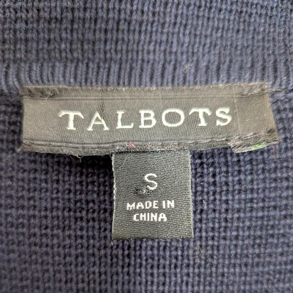 Talbots Sweater Blazer S Blue Oversized Navy Work Office Layer Casual Cardigan - Picture 8 of 9